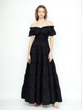 Dadizhimu Elegant Wind Word To Receive Waist-Skinny Dress 2025 New Folded Design Lotus Leaf Side Long Dress