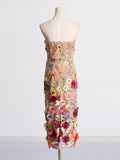 Dadizhimu Elegant Style Dress 2025 New Design Three-Dimensional Flower Embroidery Body Slimming Corset Dress Woman