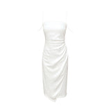 Dadizhimu Densant Sling Dress Female Summer Niche Design French Waist Repair Black Dress Dress Dress Dress