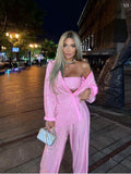 Dadizhimu Spring And Summer New Shirt + Breasts + Tight Waist Trousers Hot Three-Piece Suit Woman