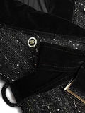 Dadizhimu Winter Women's Temperament Suit Collar High Waist Thin Double Buckle Buckle Coarse Flowers Coat