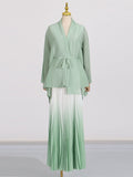 Dadizhimu Casual Style Suit 2025 New Cloak Shawl Knitted Top + Two-Piece Dress Woman