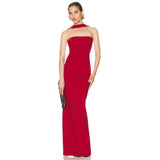 Dadizhimu Girls Hanging Neck Sleeveless Dress Sexy Bare Back Tight Body Open Fork Banded Skirt