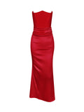 Dadizhimu Women's New Sexy Fish Bone Bras Body-Clamped Long Dress Autumn And Winter Velvet Dress Black Evening Dress