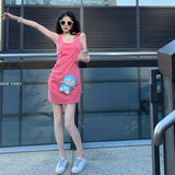 Dadizhimu Small Black Dress Hepburn High Waist Dress 2024 Summer New Sleeveless Sling Dress Woman
