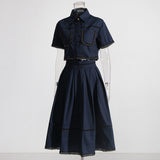 Dadizhimu Sense Two-Piece Set Of 2025 Spring New Collar Shirt High-Rise Embroidered Lace Skirt Suit Woman