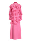 Dadizhimu Flower Splicing Dress Spring 2025 New High-End Holiday Style Lead Long-Sleeved Three-Dimensional Dress Woman