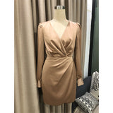 Dadizhimu New Long-Sleeved French Temperament Design Small Silk And Satin Noodle Folds To Collect Thin Dress Women
