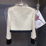 Dadizhimu Niche Coarse Flowers, Small Scented Coat Female New Famous Temperament Lady Short Top Black Trousers