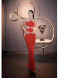 Dadizhimu 2024 New Bandape Long Skirt Sexy Cut Out Party Dress