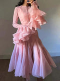 Dadizhimu Lotus Leaf-Side Dress Women's Summer 2025 New Fashion High-Necked Long-Sleeve High-End High-End High-End Mid-Sleeve Mid-Sleeve Dress