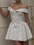Dadizhimu Spring Dress New Sexy Shoulder Babes Sling Skirts With Thin Back French Dress