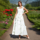 Dadizhimu Famous Style Dress 2025 Spring New High-End Heavy Industry Splicing Flowers Hanging Long Skirt Girl Tide