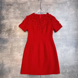 Dadizhimu Spring And Summer New Round Neck Short Sleeve Retro Drill Delicate Sufflit Dress With Waist Short Dress French Heavy Industry Dress