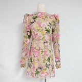 Dadizhimu 2025 New Fashion French Heavy Industry Three-Dimensional Flower Embroidery Long Sleeves Short Temperament Dress Woman