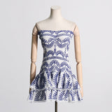 Dadizhimu Women's Clothing 2025 Spring New High-End Sexy Hottie T Breast-Wear Dress Body Lotus Leaf Side A-Dress Dress Dress