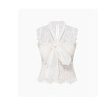 Dadizhimu Sister Exquisite Line Leading Sleeveless Pure Lust Lace Jersey French Design Temperament With Thin Tops Women