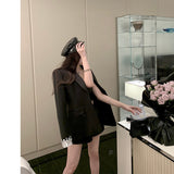 Dadizhimu And Winter New Designer Design With Diamond-Studded Temperament Sexy V Waist Blazer Top Woman