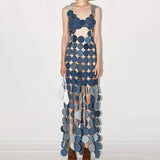 Dadizhimu Women's Dress 2025 New Fashion High-End Hollow Cut-Up Slim Slimming With Denim Dress Women's Summer