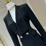Dadizhimu Hot Diamond Collar Feather Cuffs To Repair Waist Suit Coat Coat Women New