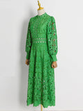 Dadizhimu Elegant Wind 2025 Spring New Collar Embroidery Hollow Niche Design Feeling Waist Thin Dress Dress Woman