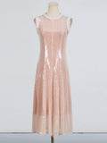 Dadizhimu Famous Style Dress Dress 2025 New Waist Display Thin Round Collar Pearl Side Design High-End Dress Dress Woman