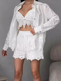 Dadizhimu Lazy Suit Women's 2025 Spring New Fashion Light Luxury Embroidery Sleek Sleeve Shirt Two Sets Of Women's Clothing