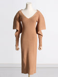 Dadizhimu Temperament Women's Dress French Dress 2025 Summer New Slim Design Medium Long Knit Dress