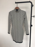 Dadizhimu High-Quality Light Luxury Retro British Style Long Sleeves Tight Bandage Dress Stunning Lattice Dress