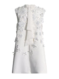 Dadizhimu Style Temperament Loose Short Dress 2025 New Design Nail Bead Three-Dimensional Flowers Sleeveless Dress Woman