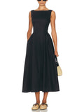 Dadizhimu Yuanfeng Waist Thin Sleeveless Dress 2025 Summer New Body-Climb Large Dress With Long Dress Dress Woman