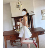 Dadizhimu Birthday Party Dress Dress Ballet Style Wide Shoulder Strap Hanging Neck Strap Fluffy Skirt Short Dress No