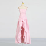 Dadizhimu Temperament Premium Dress 2025 New Waist-Skinny Fashion Sexy Bosom Design Solid Color Long Dress