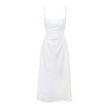 Dadizhimu Hanging Dress Women's New A-Flode French-Style Waist-Sensitive Design Temperament Dress Dress Long Dress