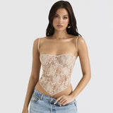 Dadizhimu Women's New Sexy Lace Sling Vest Body-Cretenders Irregularly Exposed Umbilly Babes Top Girl