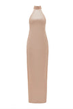 Dadizhimu Sexy Babes Beads Bag Ass Women's Hanging Neck Dress Open-Fork Lily Dress Dress