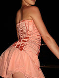 Dadizhimu Hottie Girl New Pure Style Chest With Bare Back Chiffon Spliced Sexy Dress Girl Dress