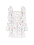 Dadizhimu Women's Clothing Pure Sexual Sexy Waist Show Thin Sleeve Print Dress Spring Women Chiffon Dress New