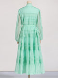 Dadizhimu Tea Rest Beautiful Dress 2025 Spring New Collar Embroidery Lace Tie To The Waist Swing Dress Dress Woman