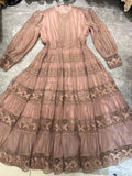 Dadizhimu Dress Dress Autumn Women's Hollow Lace Slimmed Retro Style