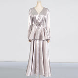 Dadizhimu Elegant Style Suit 2025 New T-Wearing Flower Design High-End Feeld Ribbon Slimming Two Sets Of Women