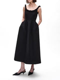 Dadizhimu Casual Style High-End Sling Dress 2025 New Sleeveless Waist Thin Design A-Character Dress Woman