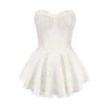 Dadizhimu Same French Retro Collar Collar Sexy Breast-Threat Folding Birthday Dress Dress Dress Dress No