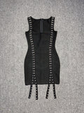 Dadizhimu Industry High-End Hottie Bag Hip Dress Sleeveless Low Chest Fit Bandage Dress Evening Dress