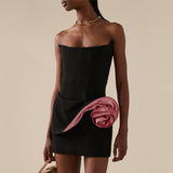 Dadizhimu Fashion Sexy Dress Body Quality Design Solid Color Flowers Sleeveless Bra Skirt Women