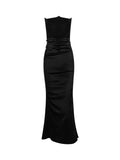 Dadizhimu Women's New Bosom Granite Embossed Long Dress High-End Velvet Dress Black Ass Evening Dress