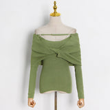 Dadizhimu Knitwear Women's Clothing 2025 Spring New High-End Feeling Shoulder Repair Wearing Sweater Winter