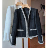 Dadizhimu Small Fragrant Wind! Heavy Industry Nails Fashion Temperament Cane Coarse Flowers Commuting OL Hair Blazer Woman