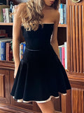 Dadizhimu Women's Dress Golden Velvet Sexy Bosom A-Dress Body-Dexed Winter Dress Tice Little Dress