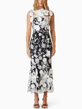 Dadizhimu Temperament Flower Collage Design Long Dress Women's Summer 2025 New Three-Dimensional Flowers Waist Display Thin Waist Dress